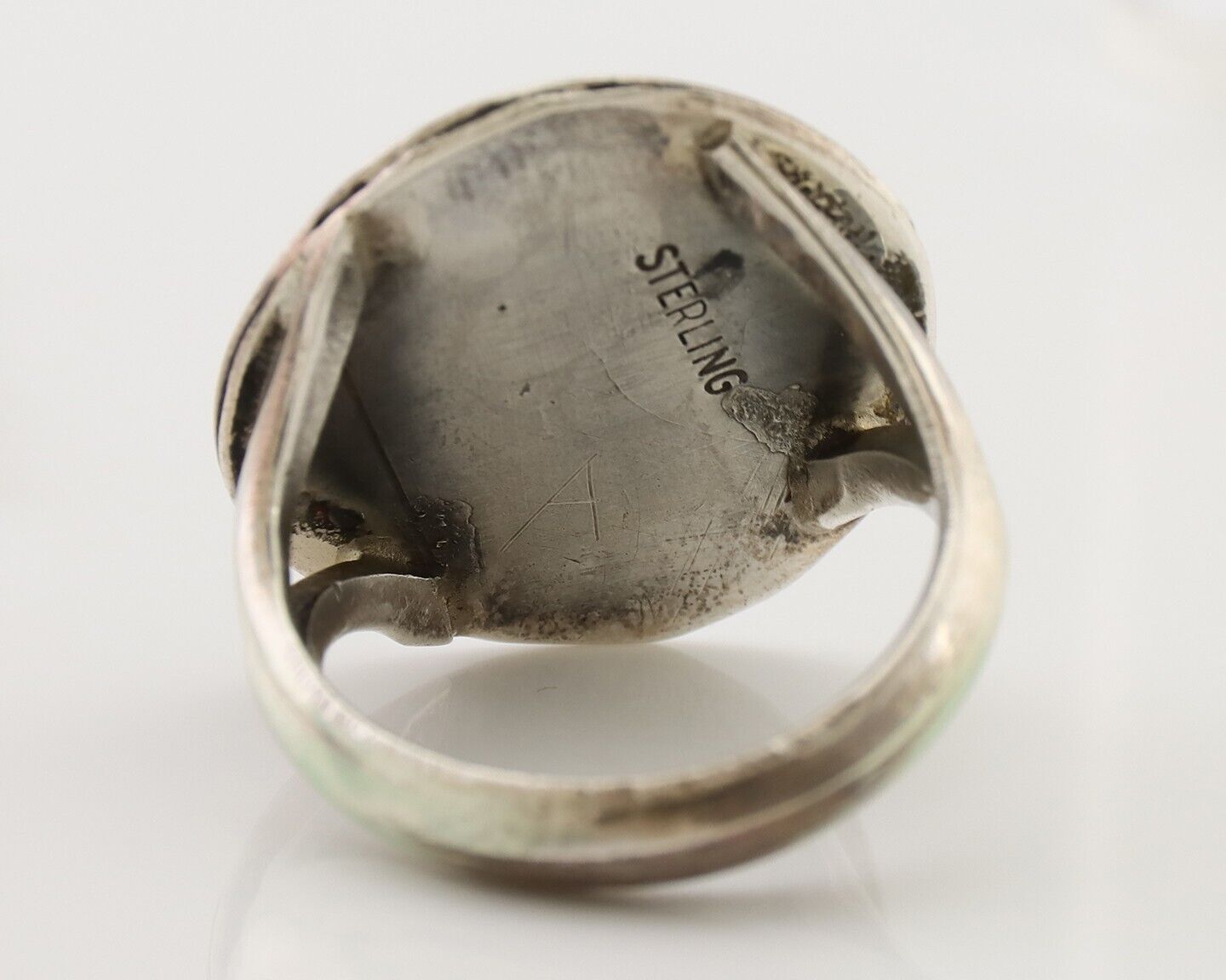 Navajo Handmade Ring 925 Silver Turquoise Native American Artist C.80's