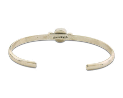 Navajo Bracelet .925 Silver Natural Red Coral Cuff Native American Artist C.80's