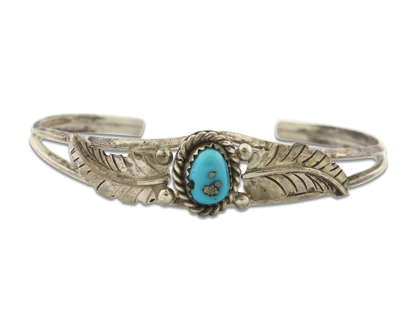 Vintage Navajo Bracelet 925 Silver Turquoise Tranditional Handmade Signed KT