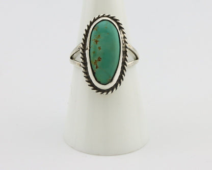 Navajo Ring 925 Silver Kingman Turquoise Native American Artist C.80's
