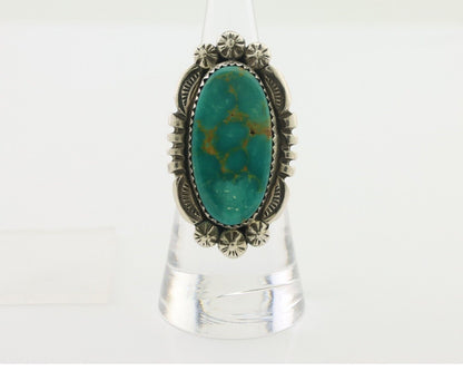 Navajo Ring 925 Silver Blue Gem Turquoise Native American Artist C.80's