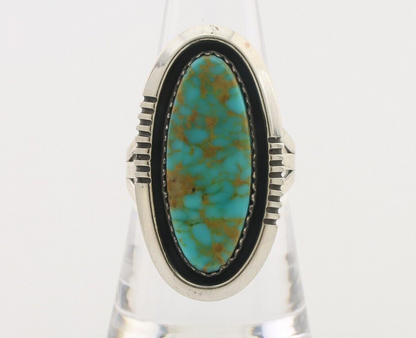 Navajo Ring 925 Silver Blue Gem Turquoise Native American Artist C.80's