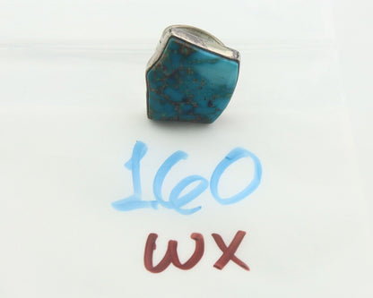 Navajo Ring 925 Sterling Blue Bisbee Turquoise Native Artist C.80's