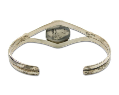 Navajo Cuff Bracelet 925 Silver Turquoise Native American Artist Handmade C.80's