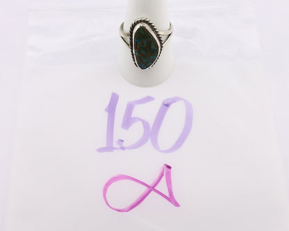 Navajo Ring 925 Silver Natural Turquoise Artist Signed Rabbit Stick C.80's