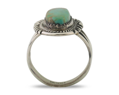 Navajo Ring 925 Silver Blue Gem Turquoise Native American Artist C.80's