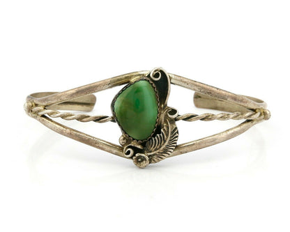 Navajo Natural Mined Royston Turquoise .925 Silver Handmade Cuff