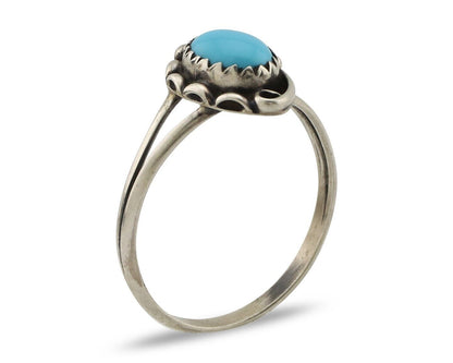 Navajo Ring 925 Silver Turquoise Artist Signed SkyStone Creations C.80's