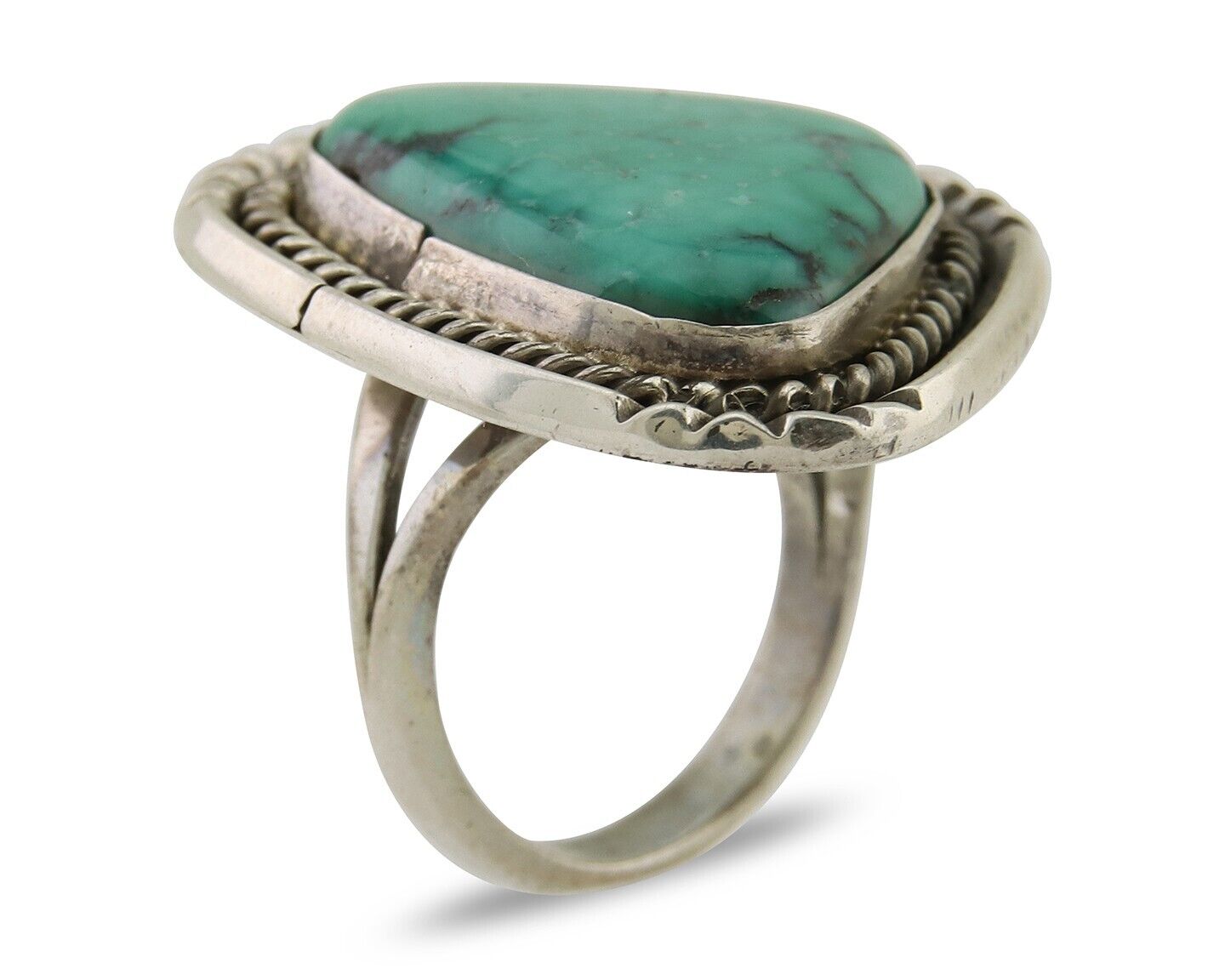 Navajo Handmade Ring 925 Silver Turquoise Native Artist C.80's