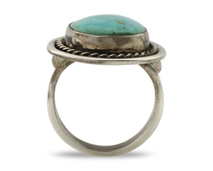 Navajo Ring 925 Silver Blue Turquoise Native American Signed C.80's