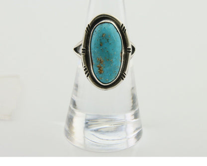 Navajo Ring 925 Silver Turquoise Native American Artist C.80's