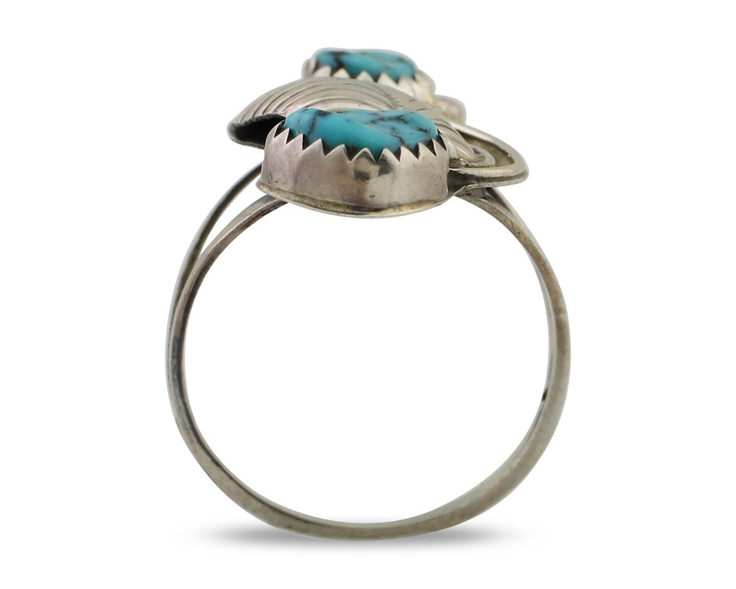 Navajo Handmade Ring 925 Silver Kingman Turquoise Native American Artist C.80's