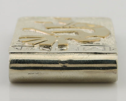 Navajo Money Clip .925 Silver Gold Plate & .999 Nickle Native Artist C.80's
