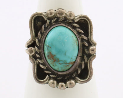 Navajo Ring 925 Silver Blue Turquoise Native American Artist C.80's