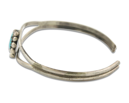 Vintage Navajo Bracelet 925 Silver Blue Turquoise Handmade Signed P