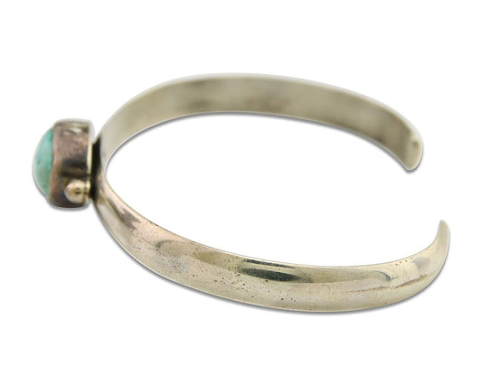 Navajo Cuff Bracelet 925 Silver Turquoise Cuff Native American Artist C.80's