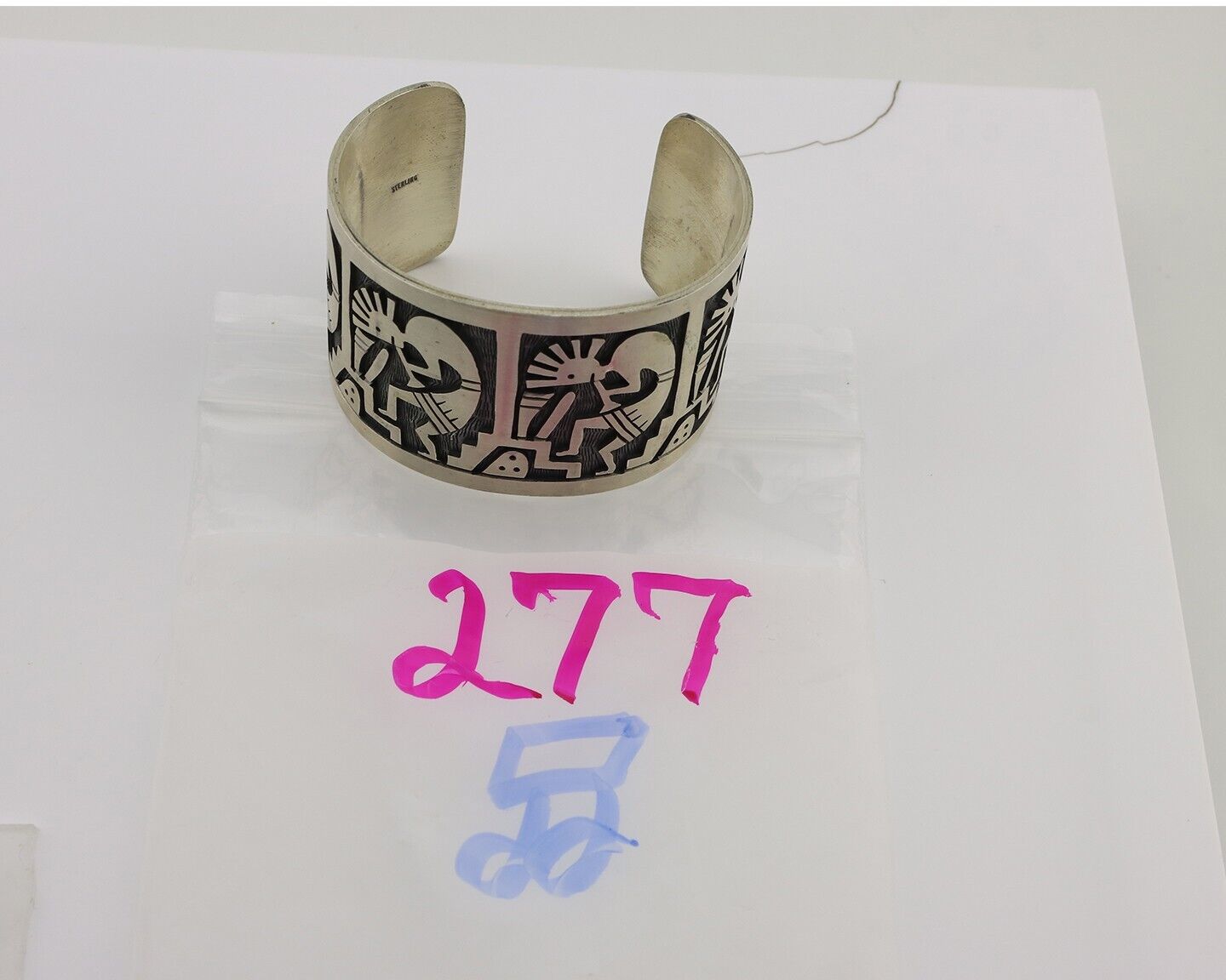 Navajo Kokopelli Bracelet 925 Silver Native American Artist Handmade C.80's