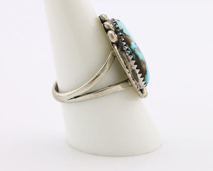 Navajo Ring 925 Silver Blue Turquoise Artist Signed Roy Buck C.80's