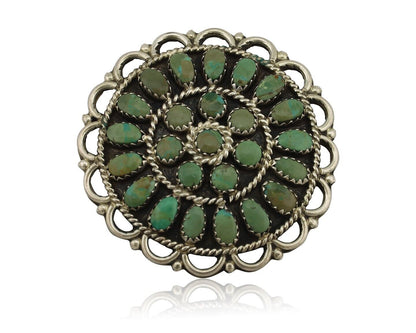 Navajo Pin Pendant 925 Silver Turquoise Signed Larry Moses Begay C.90's