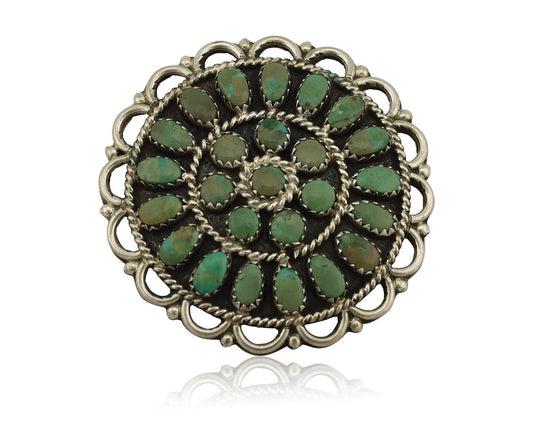 Navajo Pin Pendant 925 Silver Turquoise Signed Larry Moses Begay C.90's