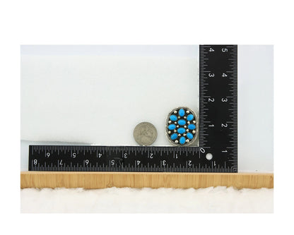 Navajo Handmade Pin Sterling Silver Turquoise Vintage Native Artist