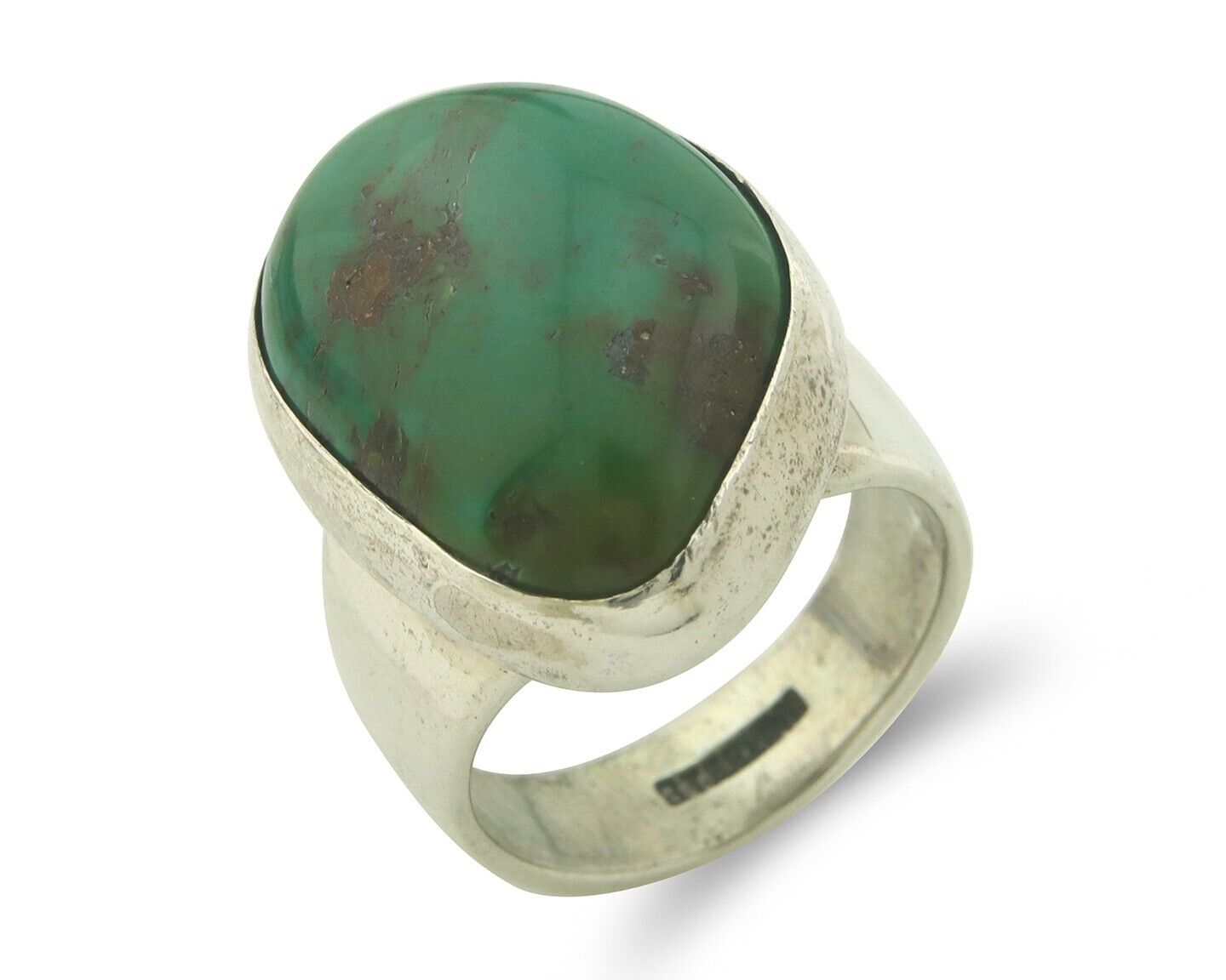 Navajo Ring 925 Sterling Turquoise Handmade Signed M Montoya C.80's Size 7.25