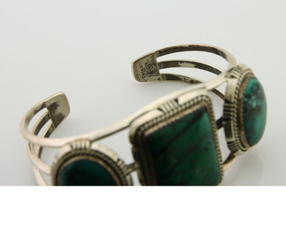 Navajo Bracelet 925 Silver Turquoise Cuff Artist Signed William Denetdale C.80's
