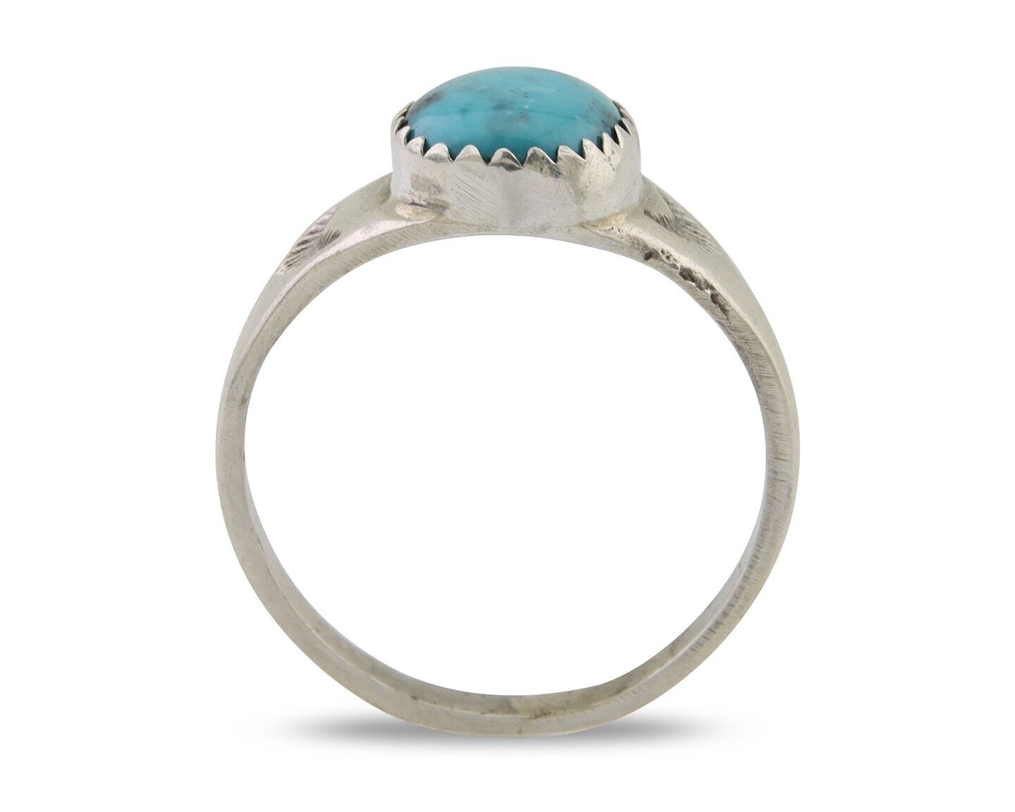 Navajo Ring 925 Silver Natural Blue Turquoise Native American Artist C.80's