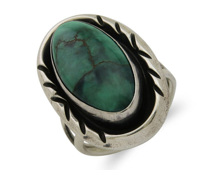 Navajo Ring 925 Silver Turquoise Artist Siged Herbert Cayatineto C.80's