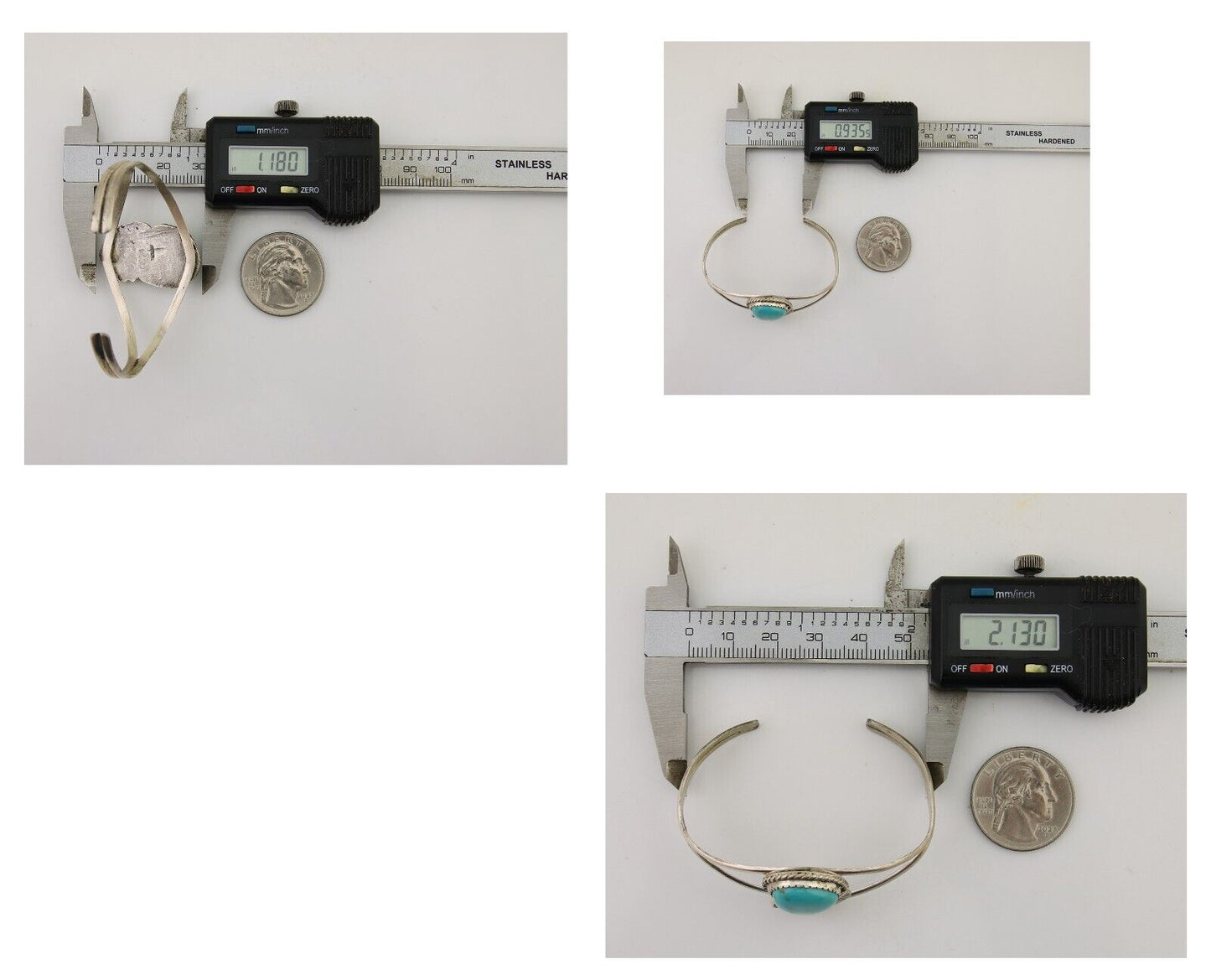 Navajo Hand Stamped Cuff Bracelet Turquoise 925 Silver Native American Artist