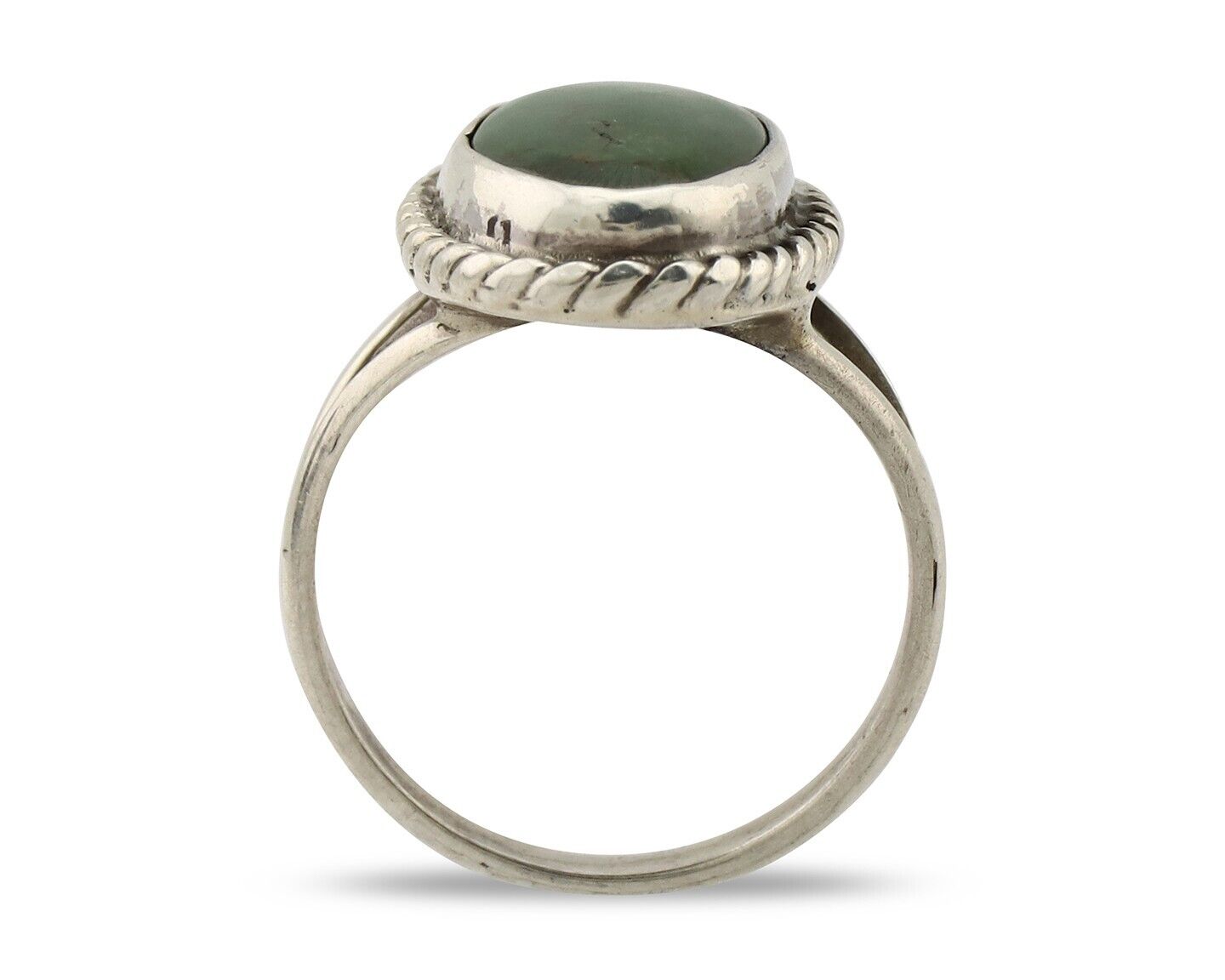 Navajo Ring 925 Silver Kingman Turquoise Native American Artist C.80's