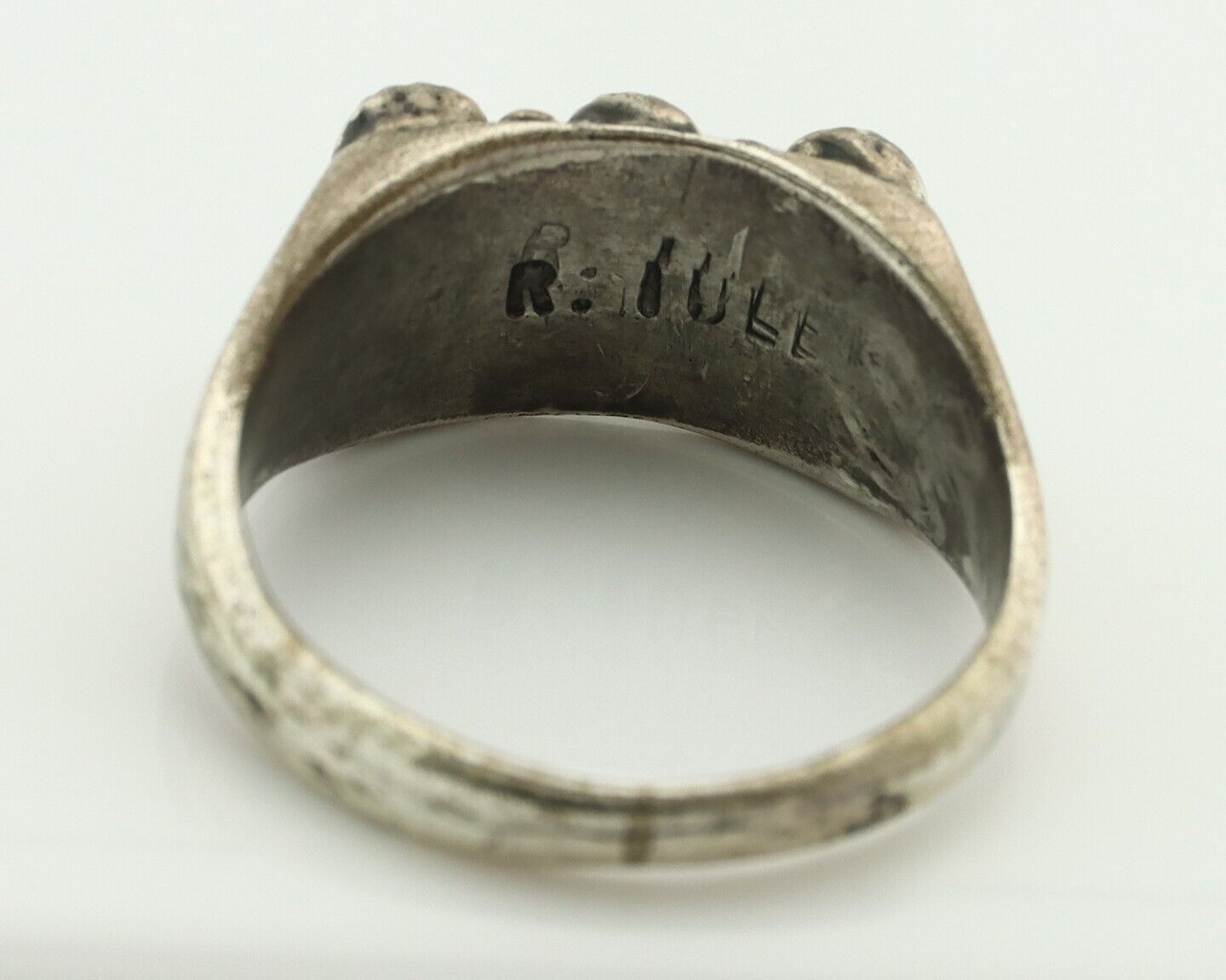 Zuni Ring .925 Silver Natural Sleeping Beauty Turquoise Signed R. LULE C.80's