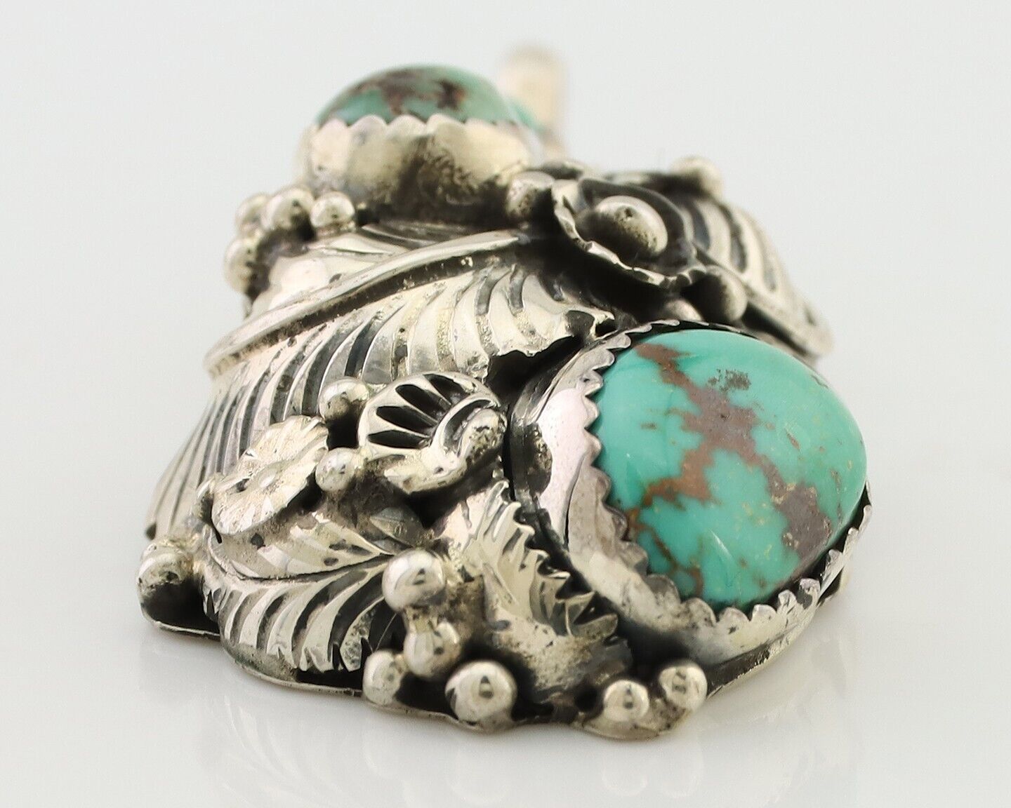 Navajo Pendant 925 Silver Natural Bisbee Turquoise Signed Tom Willeto C.80's