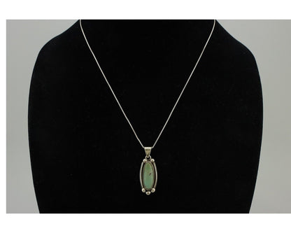 Navajo Necklace 925 Silver Natural Mined Turquoise Artist Signed Sun C.80's