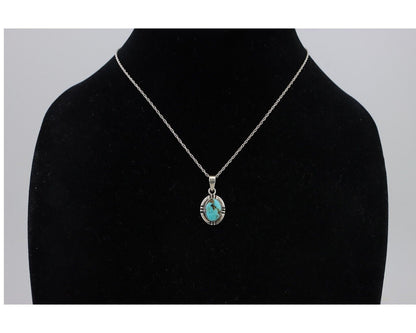 Navajo Necklace 925 Silver Natural Kingman Turquoise Native American C.80's