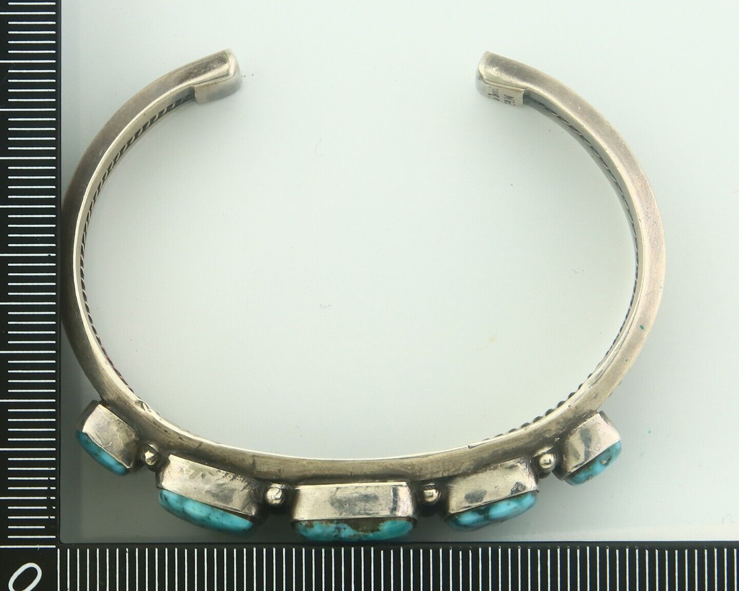 Navajo Bracelet 925 Silver Turquoise Cuff Artist Signed Harold Becenti C.80's