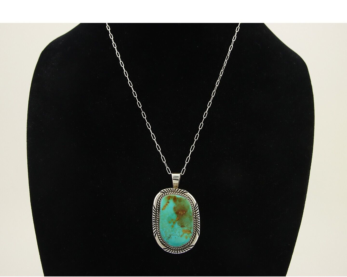 Navajo Necklace 925 Silver Natural Turquoise Artist Native American C.80's