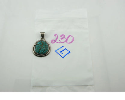Navajo Pendant 925 Sterling Silver Natural Turquoise Handmade Vintage Artist
