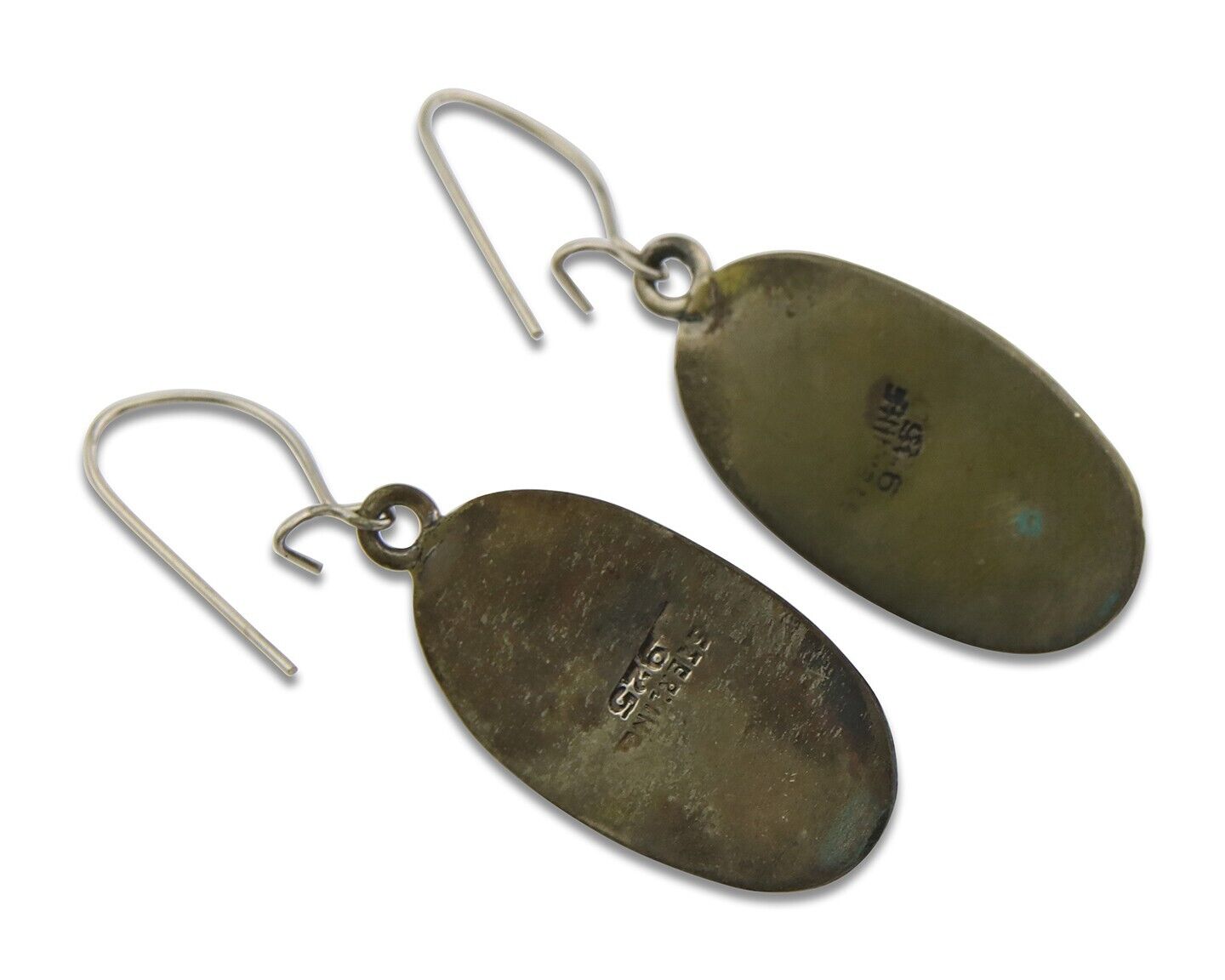 Navajo Earrings 925 Silver Handmade Natural Pink Mussel Native American Artist