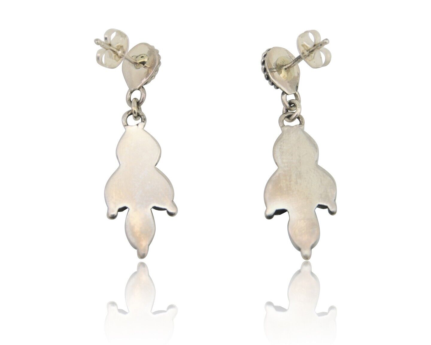 Navajo Paw Earrings 925 Silver Blue Turquoise Native American Artist C.80's