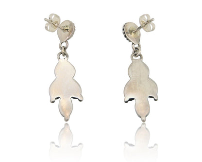 Navajo Paw Earrings 925 Silver Blue Turquoise Native American Artist C.80's