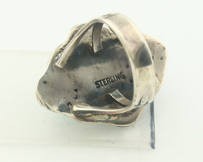 Navajo Ring 925 Sterling Natural Blue Turquoise Native Artist C.80's Size 7.25