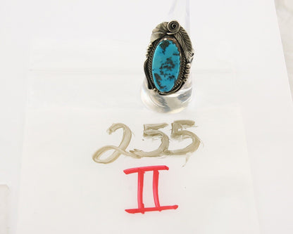 Navajo Ring 925 Sterling Turquoise Artist Justin Morris C.80's Size 7.5