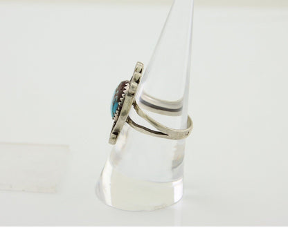 Navajo Handmade Ring 925 Silver Natural Arizona Turquoise Artist C.80's