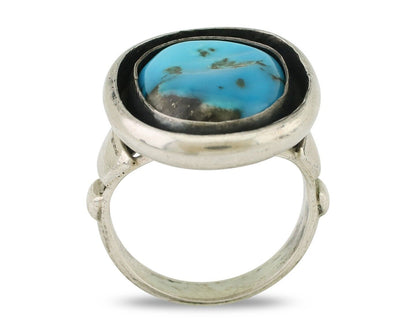 Navajo Ring 925 Silver Arizona Turquoise Signed M Montoya C.80's