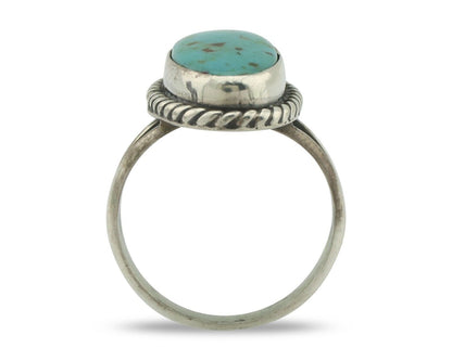 Navajo Ring 925 Silver Natural Blue Turquoise Signed M Montoya C.80's