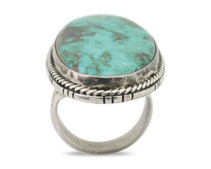 Navajo Ring 925 Silver Spiderweb Turquoise Native American Artist C.80's