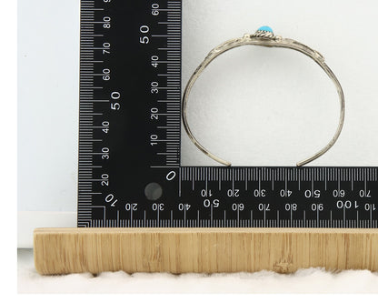 Vintage Navajo Bracelet 925 Silver Turquoise Tranditional Handmade Signed KT