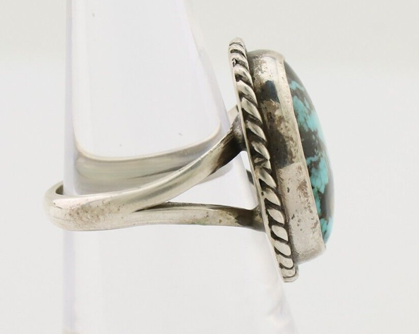 Navajo Ring 925 Silver Natural Blue Turquoise Native American Artist C.80's