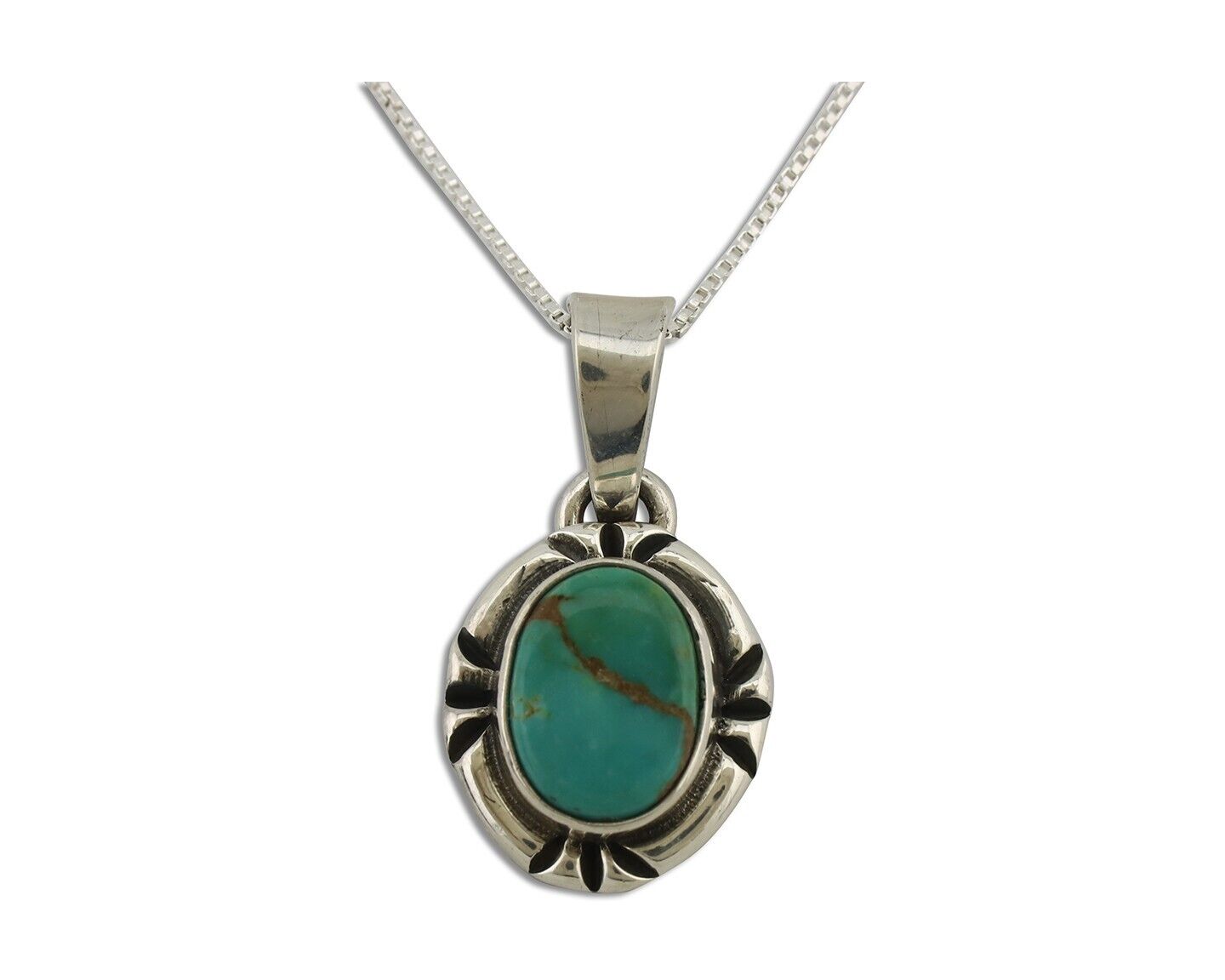 Navajo Necklace 925 Silver Arizona Turquoise Handmade Signed Gecko C.90's